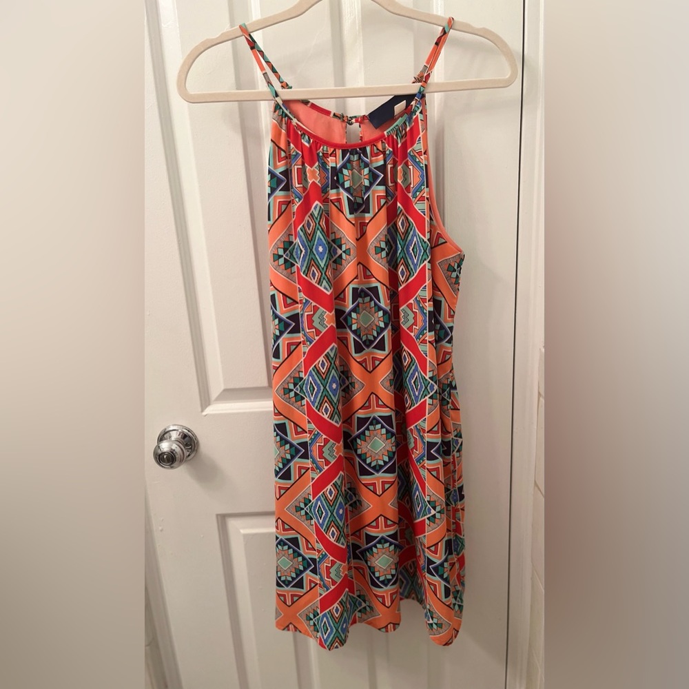 Printed coral dress
